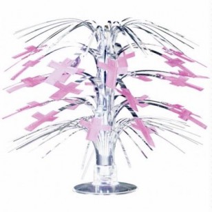 Radiant Cross Pink Christening / Communion Table Centrepiece